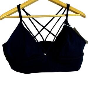 NWT MotoRun Black Strappy Cross-back Athletic Sports Bra Tank Size XL New